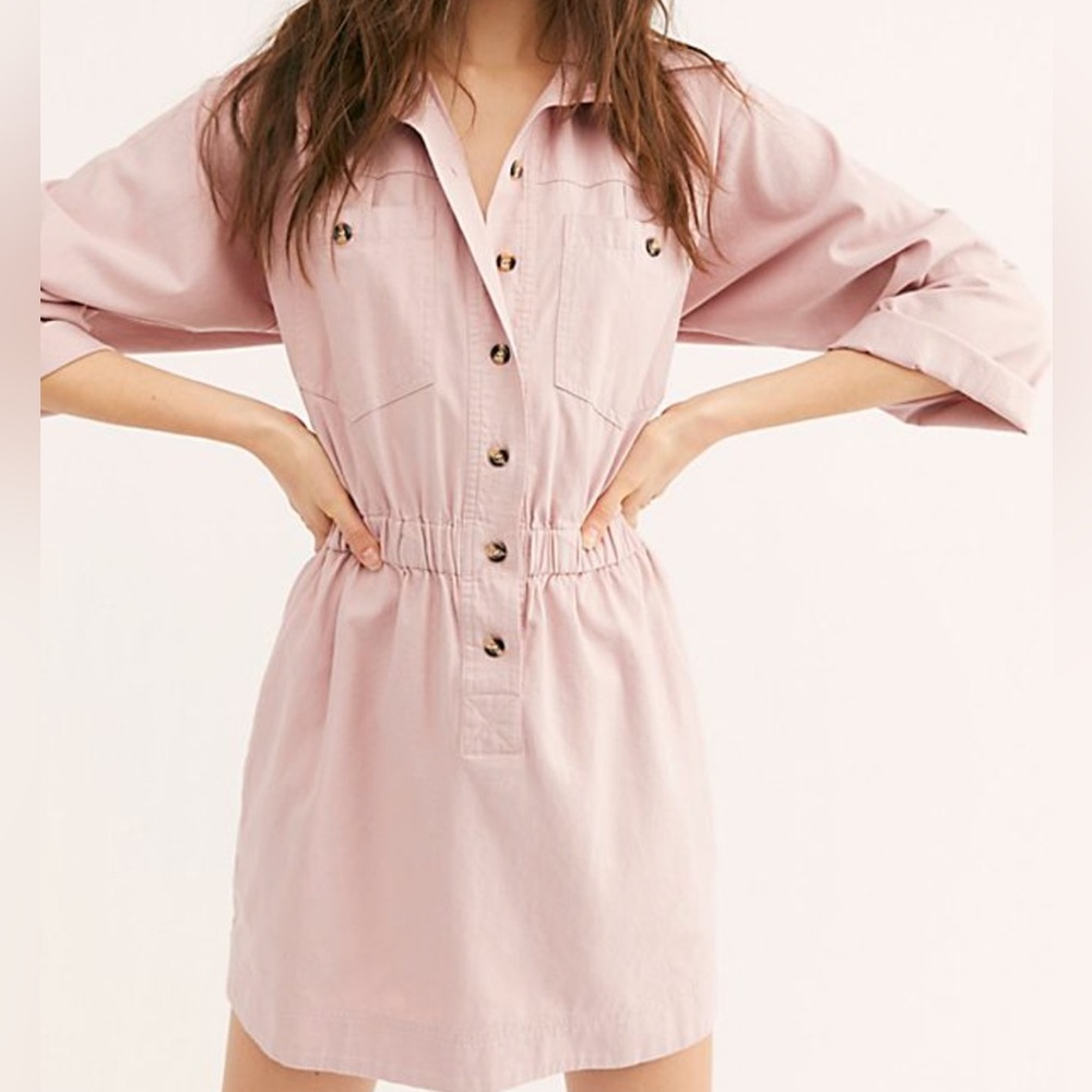 Button-Up dress - blush - size small